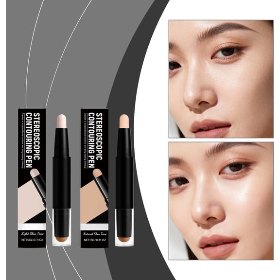 3D Contour Highlighter Stick,Face Shaping Pen with Creamy Blendable Texture,Contours Stick for Brighten Facial Shade Makeup,Makeup Beauty Tool For Office Party Women