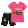 thumbnail image 1 of Traje informal Roblox para niños y niñas, juego de Anime circundante, camisetas y pantalones cortos bidimensionales, el mejor regalo, nuevo, 1 of 4