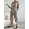 thumbnail image 6 of Loritta Womens Pajama Sets 2 Piece Long Sleeve Ribbed Pit Sleepwear Top and Pants Loungewear Outfits Pjs Sets with Pockets, 6 of 6