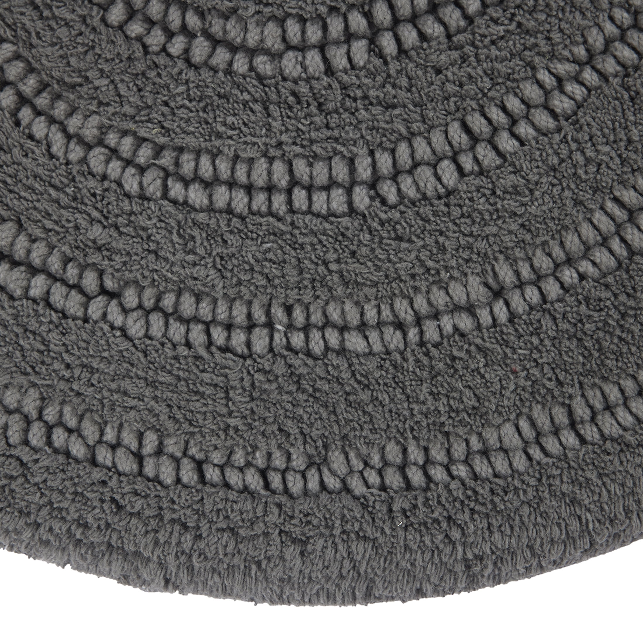 Beautiful Oval Cotton Bath Rug by Drew Barrymore, Charcoal Gray, 20 in x 34 in