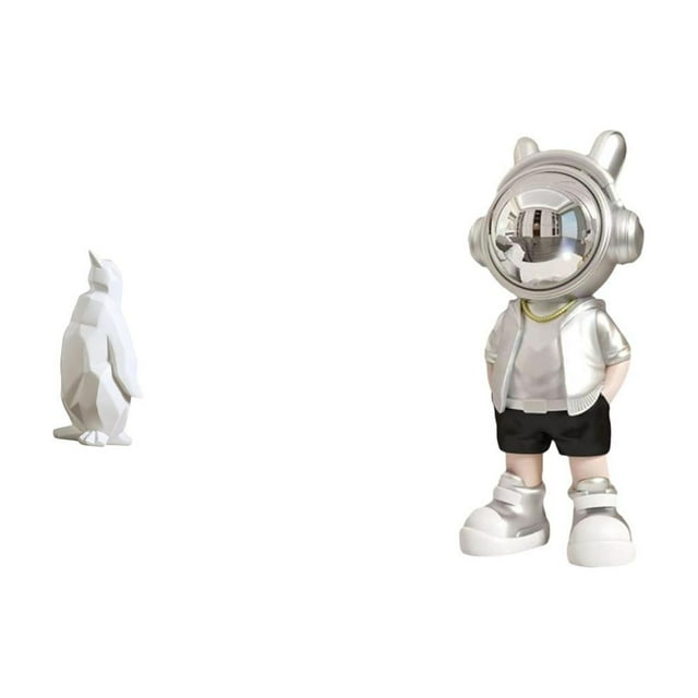 Escultura de pingüino, estatua de animal, figura de escritorio, estatua de , resina, artesanía moderna, ideal para dormitorio, sala de estar