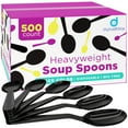 thumbnail image 2 of Black Plastic Spoons Heavy Duty - 500 Pack Disposable Soup Spoons - Plastic Cutlery Utensils For Parties And Events, 2 of 6
