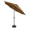 thumbnail image 3 of Ulax furniture 9 Ft Outdoor Umbrella Patio Market Umbrella Aluminum with Push Button Tilt&Crank, Sunbrella Fabric, Umbrella Cover Included, Canvas Teak, 3 of 6