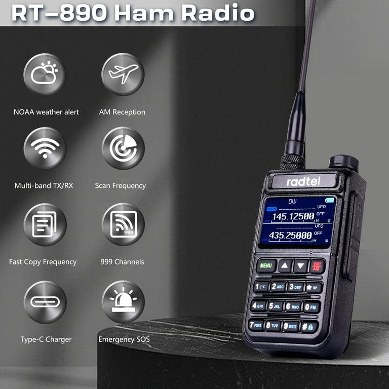 Radtel RT-890 Full Band Ham Two-Way Radio 999 CH Walkie