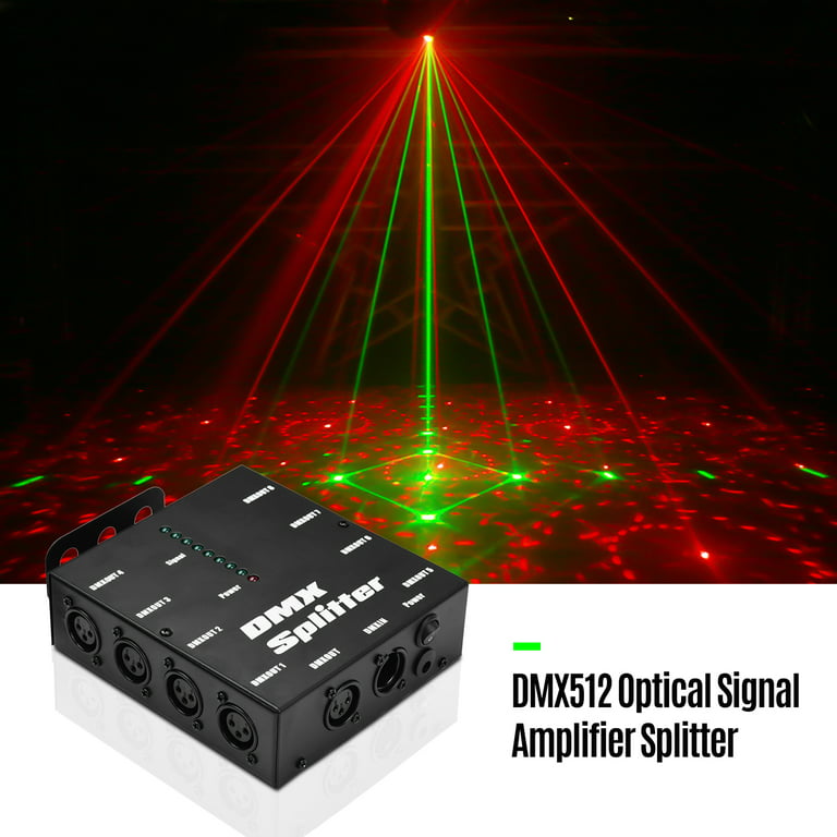 V-Show Universal DMX512 Optical Splitter - 8port DMX Splitter DMX512 8CH  DMX Splitter Stage Lights Signal Amplifier Splitter 8 Way DMX Distributor  (8