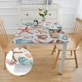 thumbnail image 2 of nygtbtfer Vinyl Table Cover Elastic Edged Vintage Sea Turtle Tablecloths for Oil-Proof Wipeable PVC Table Cloth white, 2 of 7