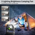 thumbnail image 4 of Ventilador portátil para acampar TDLOL X23 recargable con luz LED, 4 of 8