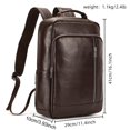 thumbnail image 2 of Mochila LUUFAN de piel auténtica para hombre, 14 ordenadores portátiles, color café, 2 of 9