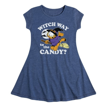 

Garfield - Witch Way To The Candy - Toddler And Youth Girls Fit And Flare Dress