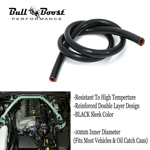 10mm 3/8" Black Vacuum Silicone Hose Racing Line Pipe Tube 4 Feet Per Order