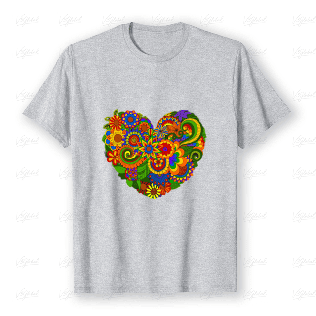 T-Shirt Unisexe Floral Botanique Hippie Boho Rétro Rainbow Flower Power Love, jusqu'à la Taille 5TG