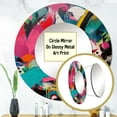 thumbnail image 3 of Designart "Abstract Enigma in Pink and Turquoise II" Abstract Rund Mirror For Wall Decor - Large Pink Round Print Mirror - Round Glam Mirror 29" x 29" Inch - Wall Mounted Round Large Mirror, 3 of 5