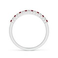 thumbnail image 2 of ANGARA Natural Square Ruby and Princess Diamond Semi Eternity Classic Wedding Ring in 14K White Gold for Women (Size-1.5mm) | July Birthstone, Anniversary, Jewelry Gift for Women | Natural Ruby Ring, 2 of 8