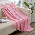 thumbnail image 3 of NTBAY Cotton Cable Knit Twin Blanket, Soft and Warm, 68" x 90", Pink, 3 of 3