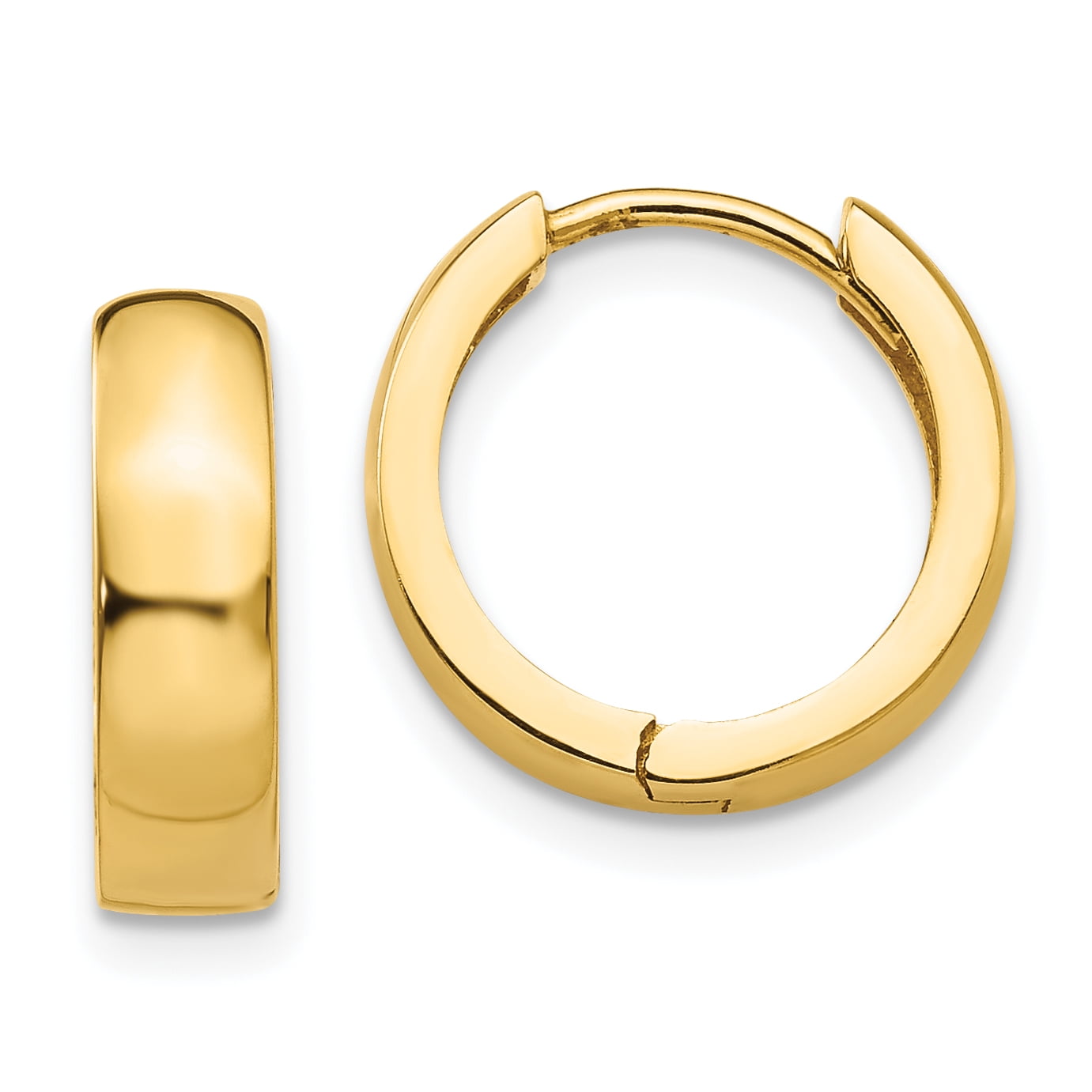 14K Yellow Gold Hinged Hoop Earrings