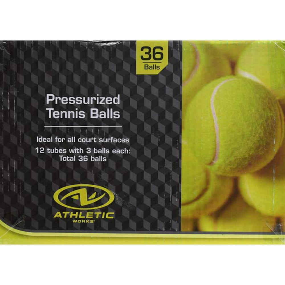 Athletic Works Pressurized Tennis Balls (12 can case, 36 balls)