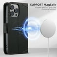 thumbnail image 3 of ELEHOLD Magnetic Wallet Case for iPhone 12 Pro Max Flip PU Leather Case with Built-in Credit Card Slots Cash Pocket Stand Function Compatible with Mag Safe Magnetic Closure Shockproof Cover,black, 3 of 6