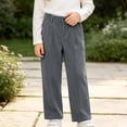 thumbnail image 6 of YUANxueke Girls Corduroy Pants High Waisted Casual Loose Fit Fashion Straight Leg Trousers for 5-16 Years, 6 of 8