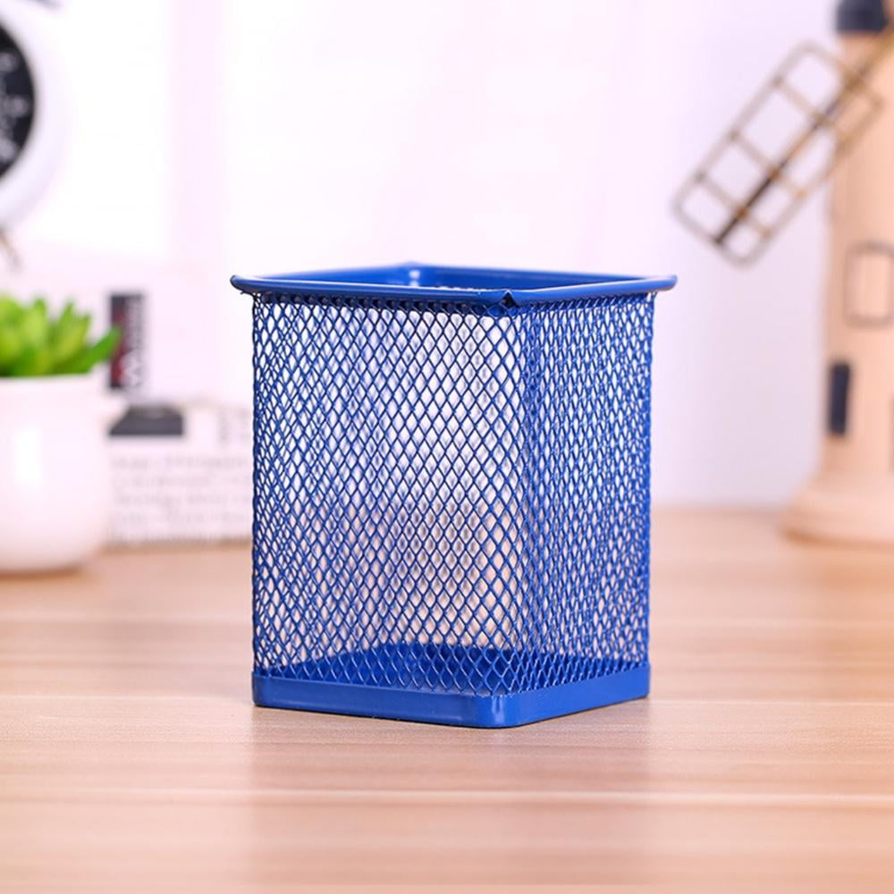 Office Pen Cup Holder, Metal Mesh Pencil Cup Holder, Stackable Wire Mesh Regular Pencil Holder