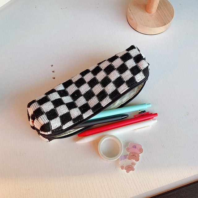 2pcs Cosmetic Bag Knitting Makeup Case Hit Color Makeup Bags for Weekend Holiday