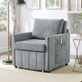 thumbnail image 3 of Convertible Sleeper Chair Bed, 31.5" Upholstered Pull Out Sofa Bed with 5-Position Adjustable Backrest, Fold Out Chair Bed for Living Room, Apartment, Gray, 3 of 10