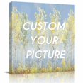 thumbnail image 2 of Yellow Blue Vintage Wall Art Painting on Canvas, Modern Abstract Art Oil Paiting Canvas Art Home Prints Wall Art Framed Modern Artwork for Living Room Bedroom Wall Decor 16x16in, 2 of 9