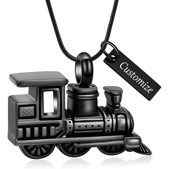 Cremation Jewelry Mini Train Urn Necklace Ashes for Men Women Stainless Steel Memorial Keepsake Pendant for Ash Holder