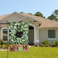 thumbnail image 2 of Black Cat Welcome Garden Flag With Green Leaves And White Flowers For Home Outdoor Garden Yard Decor 12x18 Inch, 2 of 5