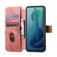 thumbnail image 4 of Decase Fashion Anti-Scratch Case for Motorola Moto G 5G (2024) Shockproof Wallet Cover with RFID Blocking Wrist Strap Flip Credit Card Holder Slot, Folio PU Leather+TPU Bumper Back Cover,Pink, 4 of 6
