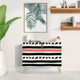 thumbnail image 2 of PixonSign Sideboard Buffet Cabinet, Kitchen Storage Cabinet with 2 Doors, Black & Red Geometric Line Patterns, Cupboard Console Table for Dining Room - 35" L x 18" W x 29" H, 2 of 5