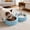 Blue, variant on SUTWOEN Double Dog Cat Bowls Premium Stainless Steel Pet Bowls with No-Slip Stainless Steel Cute Modeling Pet Food Water for Feeder Dogs Cats Rabbit and Pets