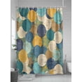 thumbnail image 5 of Boanket Polyester Fabric Teal Yellow Circle Shower Curtain, Geometric Abstract Art Waterproof Bathtub Curtain Bathroom Decor Set with Hooks 36 x 72 Inches,, 5 of 6