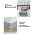 thumbnail image 7 of Lanco 100% Cotton King Size Comforter Set, 6 Piece, Color Grey, Geometric Jacquard Bedding Set, Matching Bedskirt, Pillows & Shams, 7 of 7