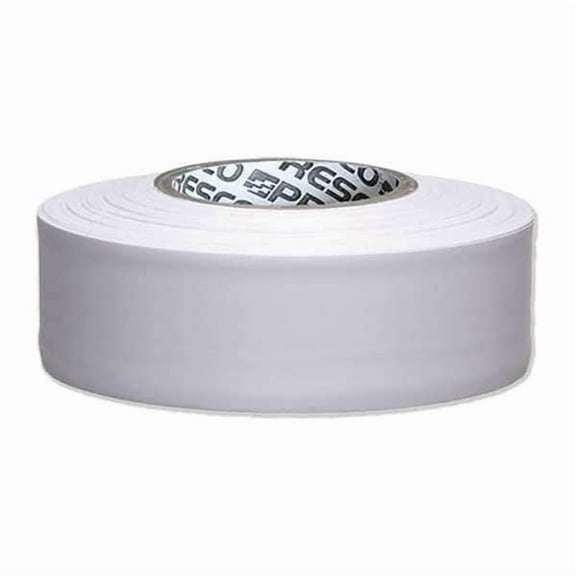 Flagging Tape, No Legend, White, 1 3/16 in Wide x 300 ft Length, Vinyl, 2.5 mil