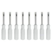 Uxcell 8Pcs SL2.5 Mini Slotted Screwdriver 2.5mm Magnetic Flat Head 45mm Length for Repairs, White
