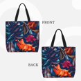 thumbnail image 3 of Vsdgher Tropical Flower print Tote Bag for Women Shoulder Bag with Zipper Large Shoulder Bag Handle Handbag Portable Washable for Travel, Work, 3 of 8