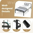 thumbnail image 2 of Demi Bonn Modern Metal Bed Frame with Curved Headboard and Footboard, Metal Platform Bed Frame, Under Bed Storage, Strong Metal Slats Support, Black, 2 of 10