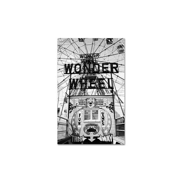 Trademark Fine Art Yale Gurney Coney Island Wonder Wheel Canvas Wall Art - 12x19