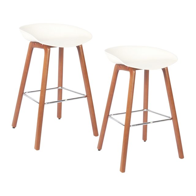 Bronte Living 26 inch Modern Polypropylene Counter Stool with Footrest for Kitchen, Restaurant - Series Connor - Set of 2