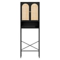 thumbnail image 3 of Ktaxon Over the Toilet Bathroom Cabinet Storage Space Saver with Double Doors and Open Shelving, Black, 3 of 10