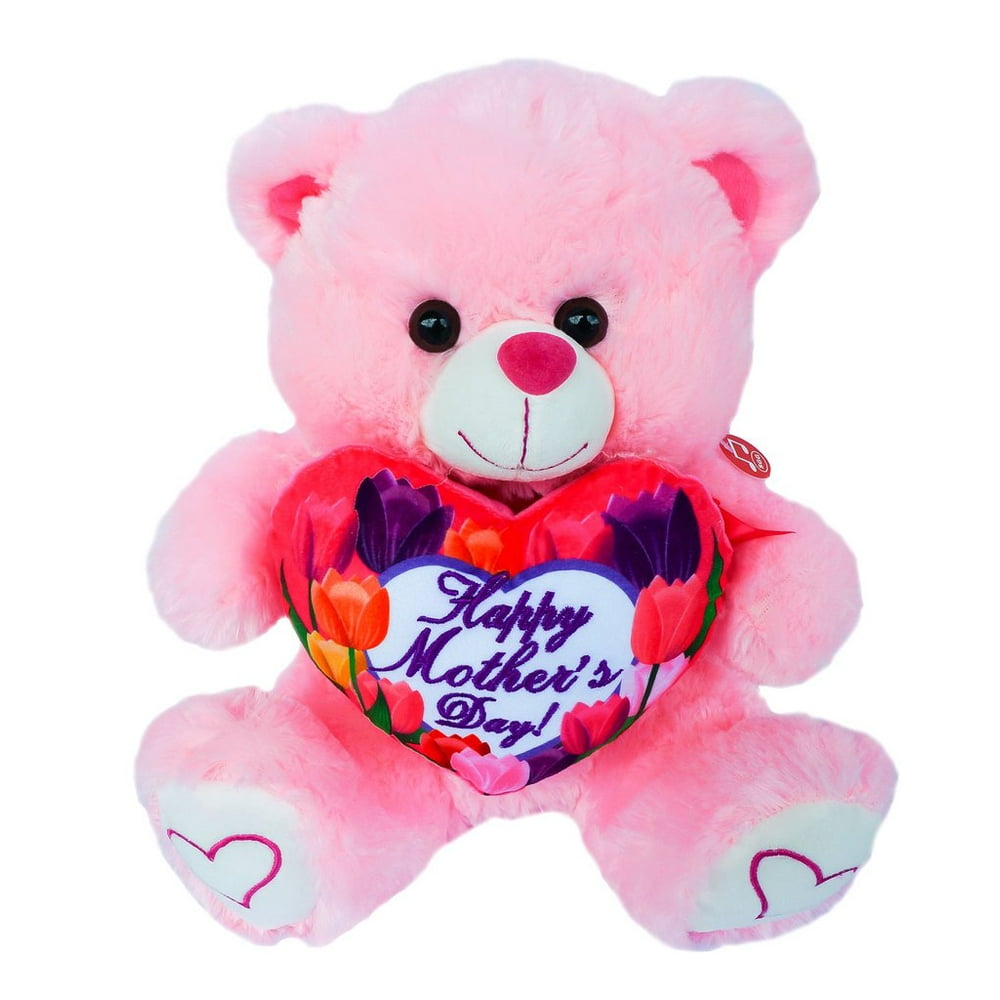 JenlyFavors Music Soft Stuffed Teddy Bear Happy Mother's Day Bear for