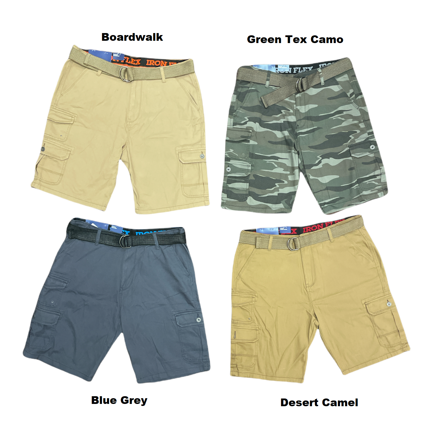 Flex Waist Stretch Cargo Shorts 