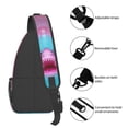 thumbnail image 4 of Lsque Pink Shark Pool Fantasy Pattern Cross Chest Bag Diagonally – Premium Durable Front Chest Sling with Adjustable Padded Strap, High-Capacity Storage, 4 of 8