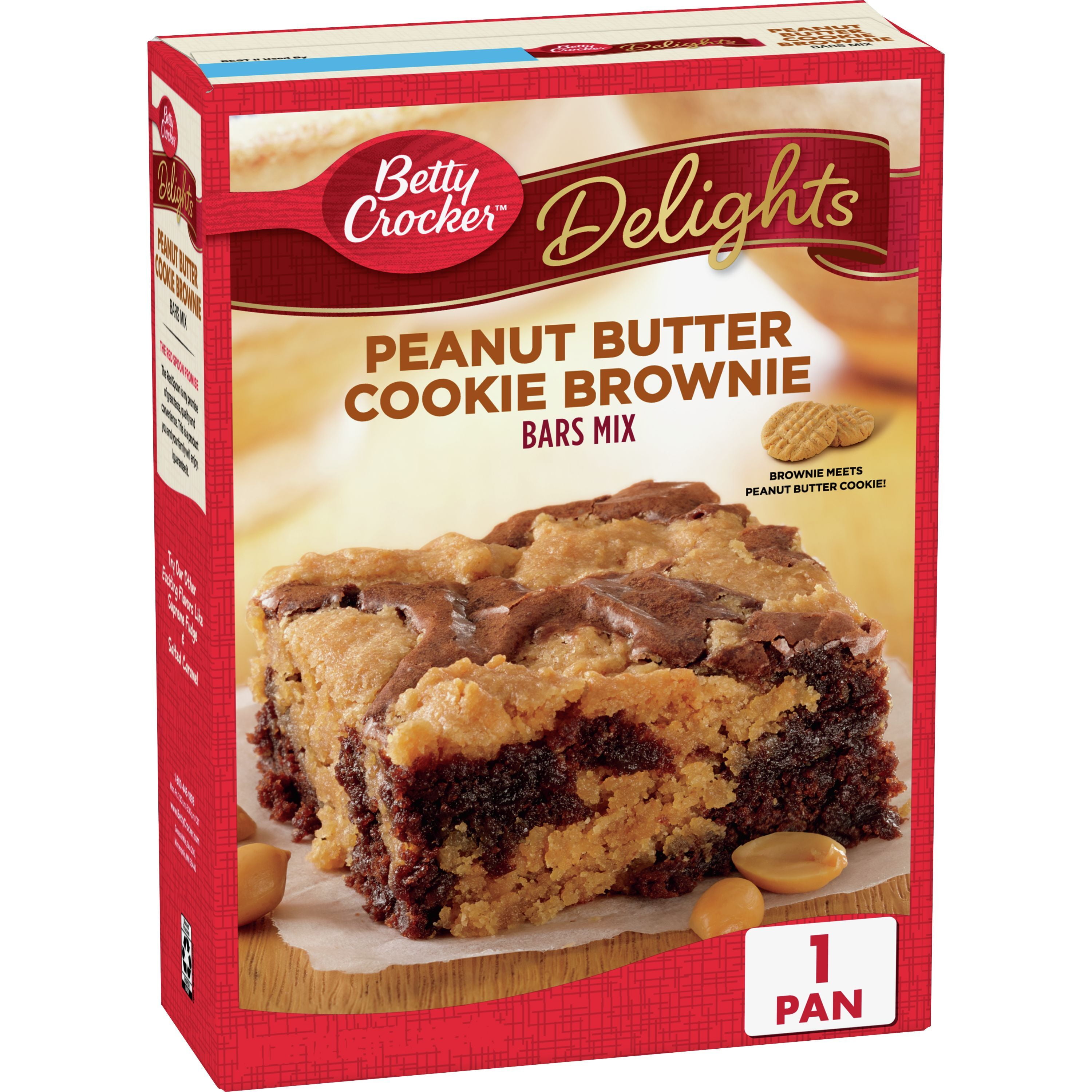 Betty Crocker Peanut Butter Cookie Brownie Bar Mix, 17.2 oz