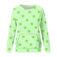 thumbnail image 4 of miqiqism Women Star Printed Sweatshirt Juniors Trendy Crew Neck Long Sleeve Shirt Teen Girls Casual Pullover Top Fall Y2K Tunic Clothes with Pockets,Green,XX-Large, 4 of 6