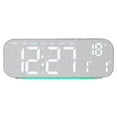 thumbnail image 2 of lingqin Digital Alarm Clock with Weekday Temperature Display Rechargeable LED Desk Clock Gray, 2 of 9