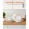 thumbnail image 6 of VEVOR Dinnerware Set, Service for 4 (12 PCS), Round Plates and Bowls Sets, Scratch Resistant Ceramic Dinner Ware, Dishwasher and Microwave Suitable Kitchen Dish, for Dessert Salad Soup Pasta, White, 6 of 9