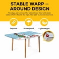 thumbnail image 4 of Light Blue Snowman Christmas Table Cloths for 5 Foot Rectangle Tables, Gifts Xmas Tree Winter Snowflake Patio Waterproof Elastic Fitted Tablecloths, Washable Rectangular Table Cover for Camping, 4 of 8