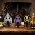 thumbnail image 6 of Izexuh 3Pcs Wooden Haunted House Pumpkin Set, Halloween Table Decor, Rustic Dark Ornaments with Ghost Bat Motif for Mantel Shelf Entryway and Spooky Party Display, 6 of 6
