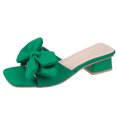 thumbnail image 3 of Sandalias planas con lazo para mujer sandalias cuadradas con punta abierta color sólido para viajes al aire libre, 3 of 9